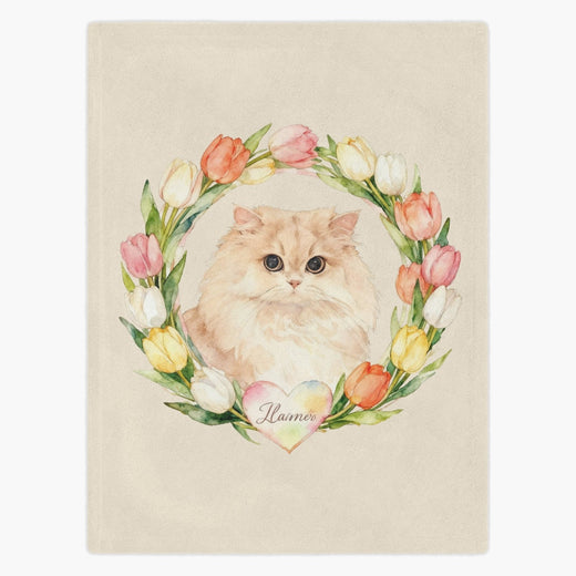 Tulip Wreath Custom Pet Blanket