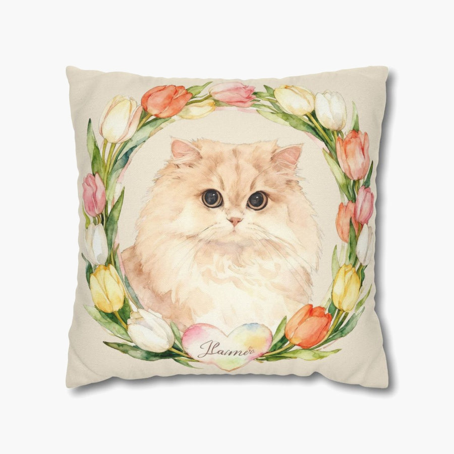 Custom Tulip Wreath Throw Pillow 18"X18"