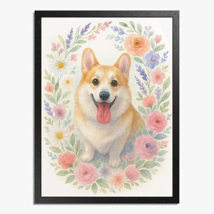 Spring Floral Custom Pet Portrait