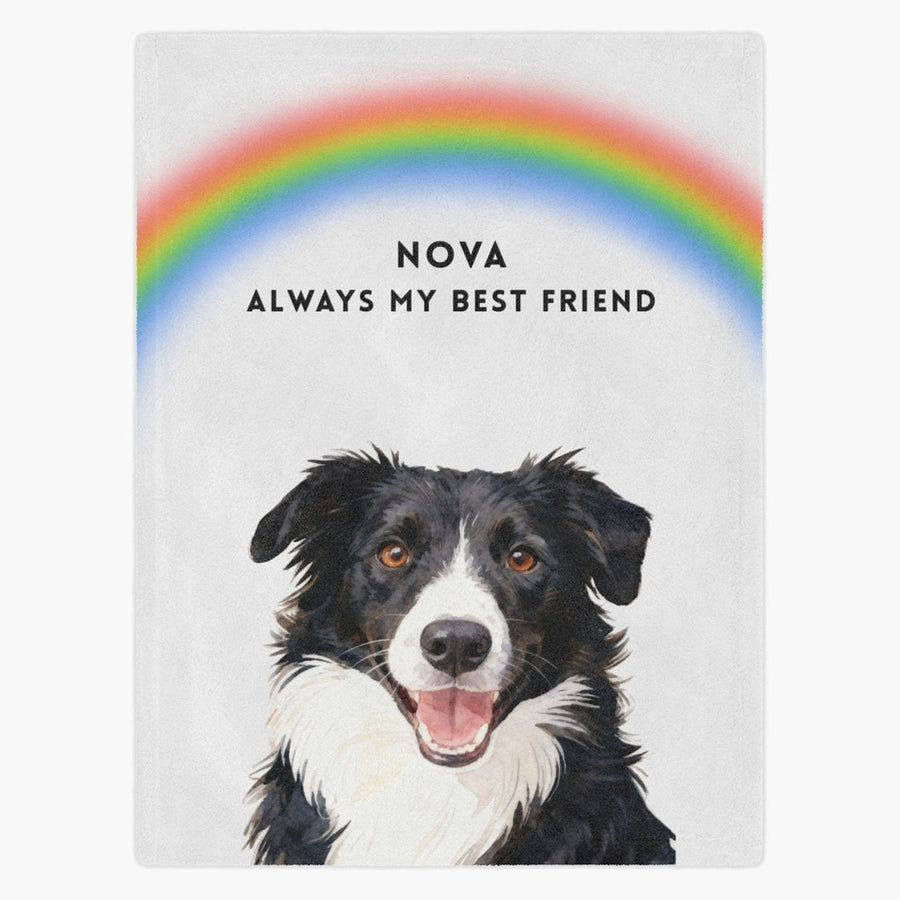 Memorial Custom Pet Blanket with Rainbow