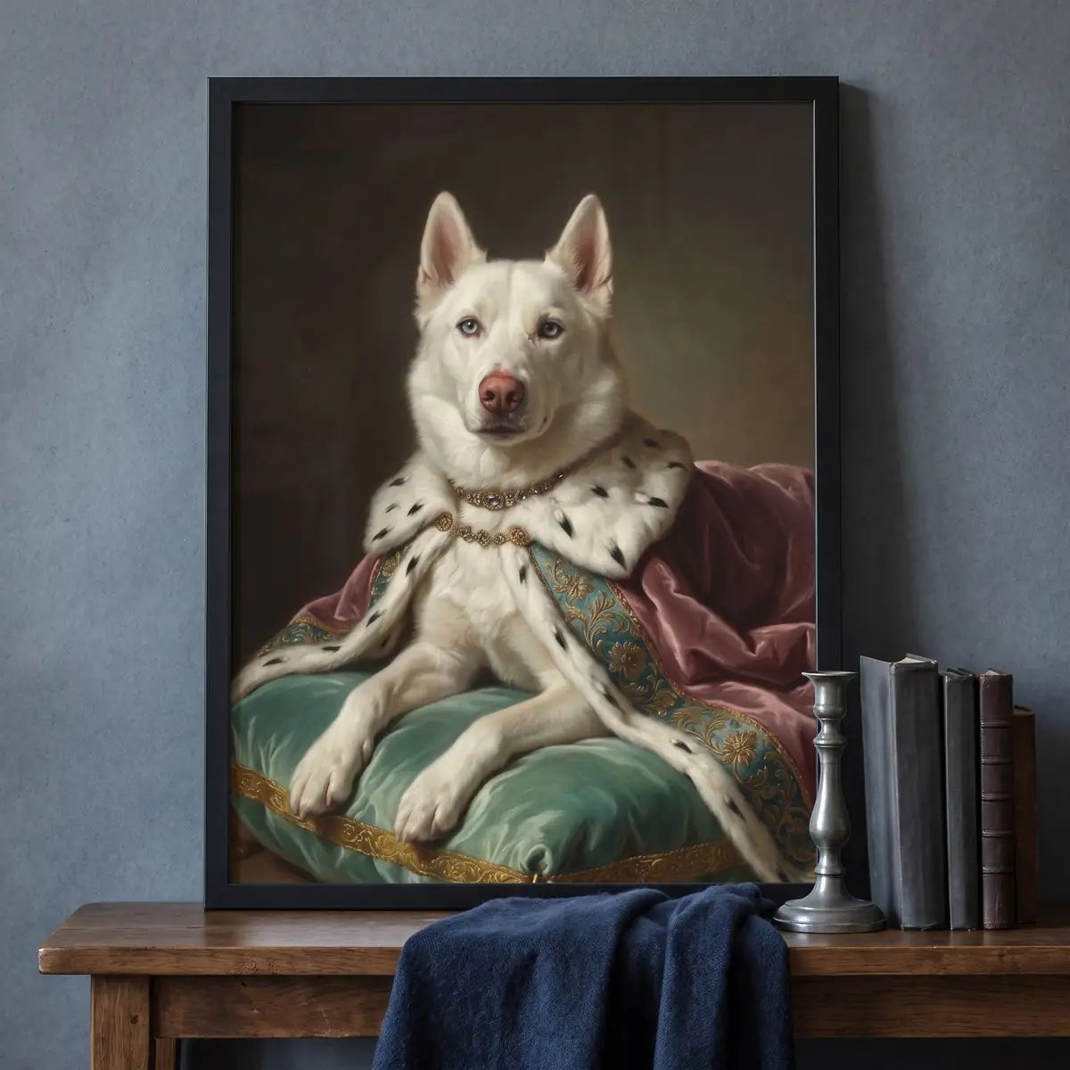 Aristocratic Custom Pet Portrait in a styled home setting