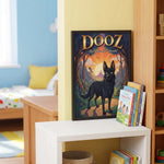 Cartoon Custom Pet Portrait on a shelf in a child's room
