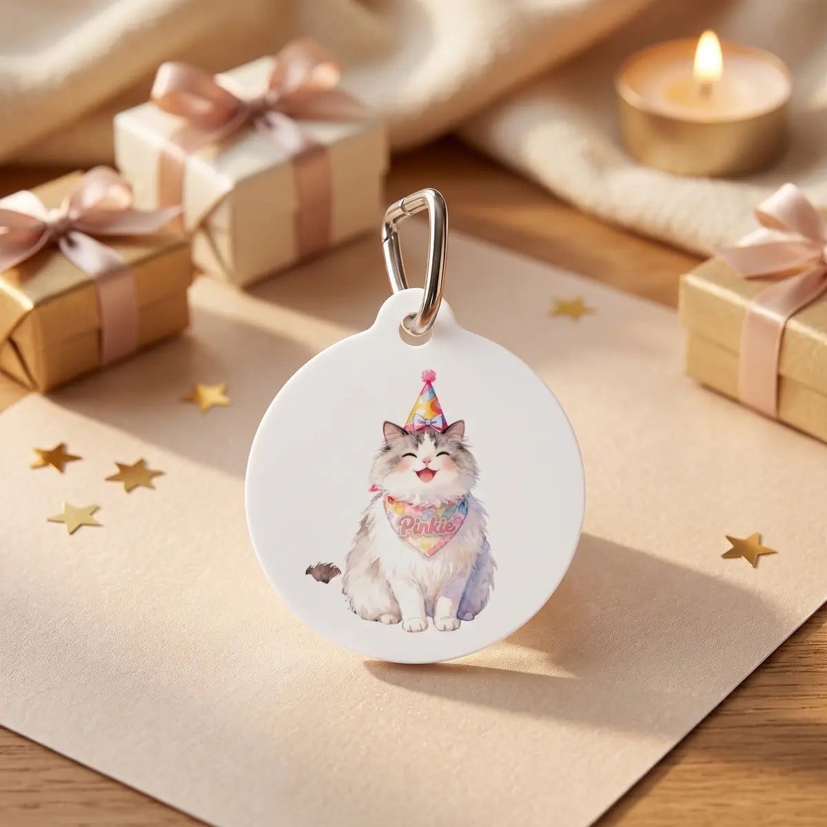 Celebration Keychain in a styled home setting