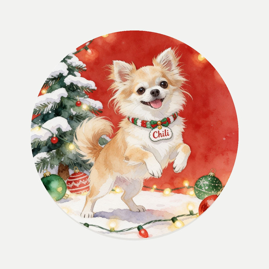 Christmas Scene Pet Coaster (Booth) — design 1