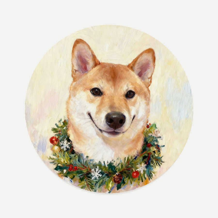 Christmas Wreath Pet Coaster (Booth) — design 1