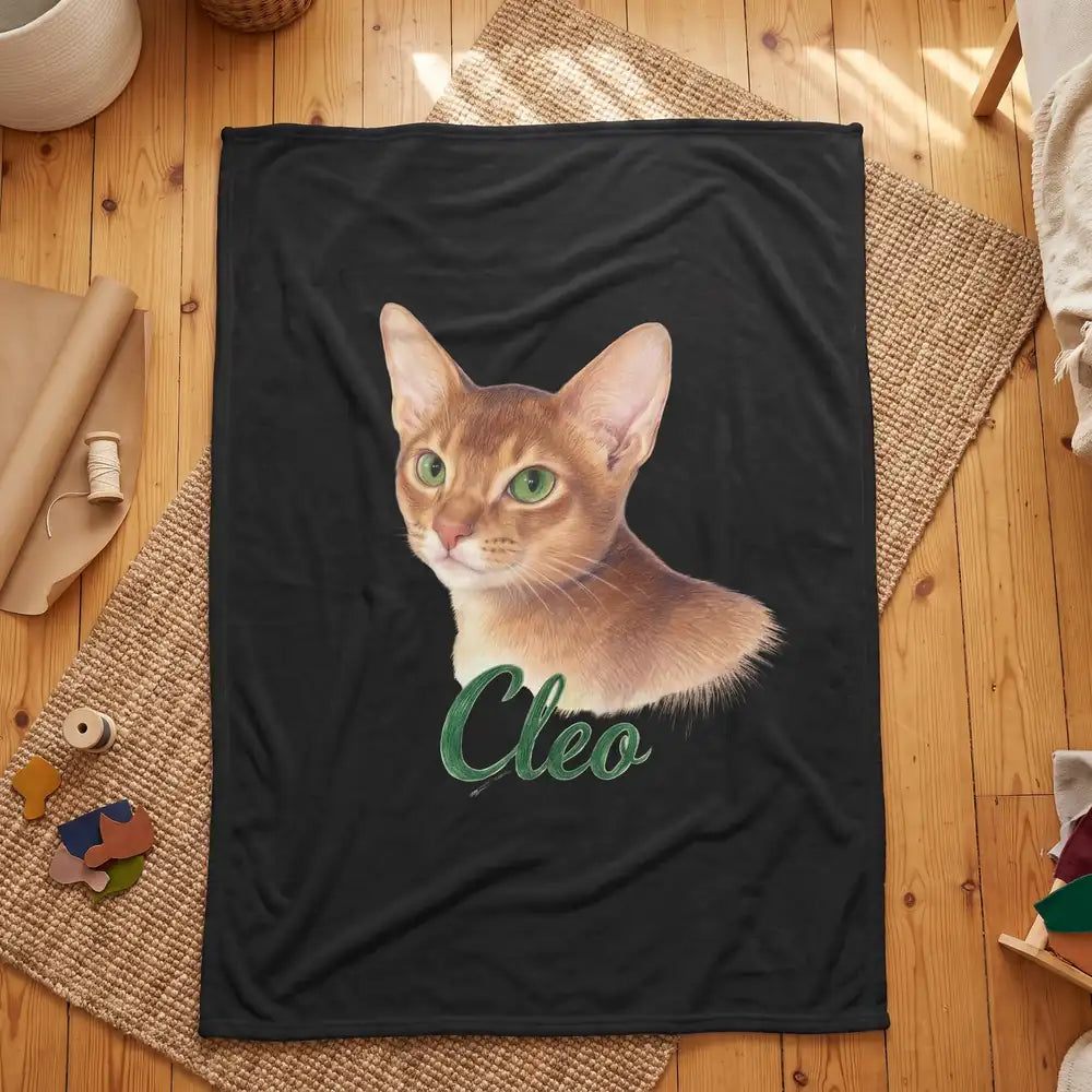 Color Pencil Custom Pet Blanket spread out on the floor