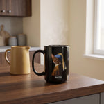 Custom Pearl Earring Pet Mug on a kitchen counter in the morning light
