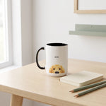Custom Peeking Pet Colorful Mug on a desk
