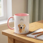 Custom Pet Memorial Mug on a desk
