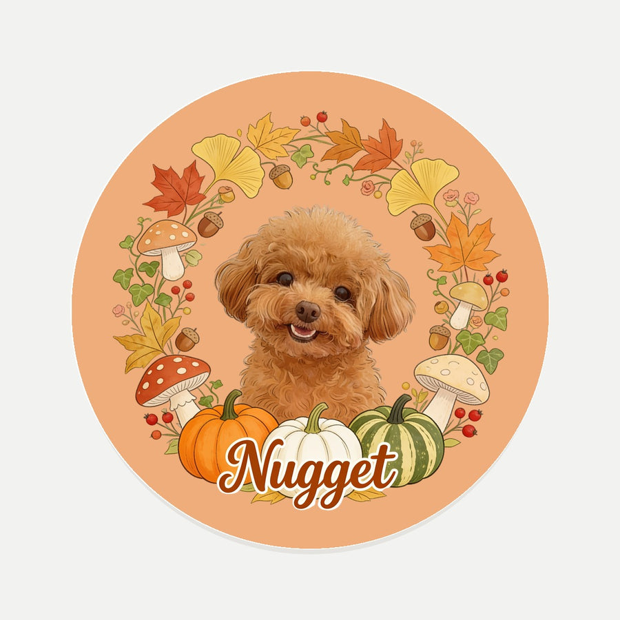 Fall Wreath Pet Coaster (Booth) — design 1