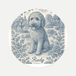 French Toile Pet Coaster (Booth) — design 4
