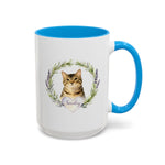 Herb Wreath Colorful Mug 15 oz (Booth) — Light Blue