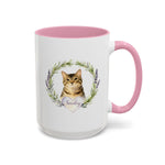 Herb Wreath Colorful Mug 15 oz (Booth) — Pink