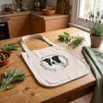 Herb Wreath Tote Bag laid flat on a table
