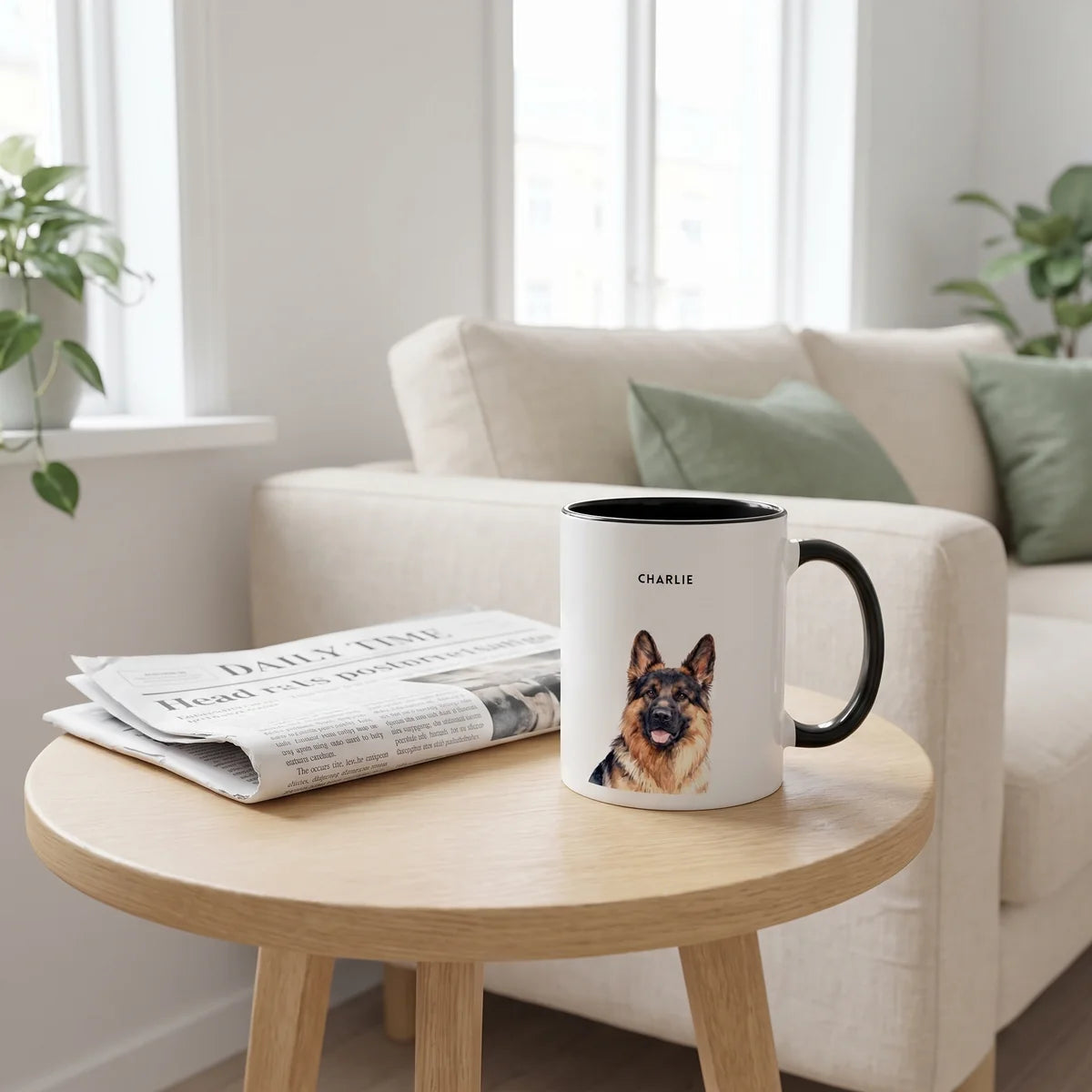 Modern Custom Pet Colorful Mug on a cafe table