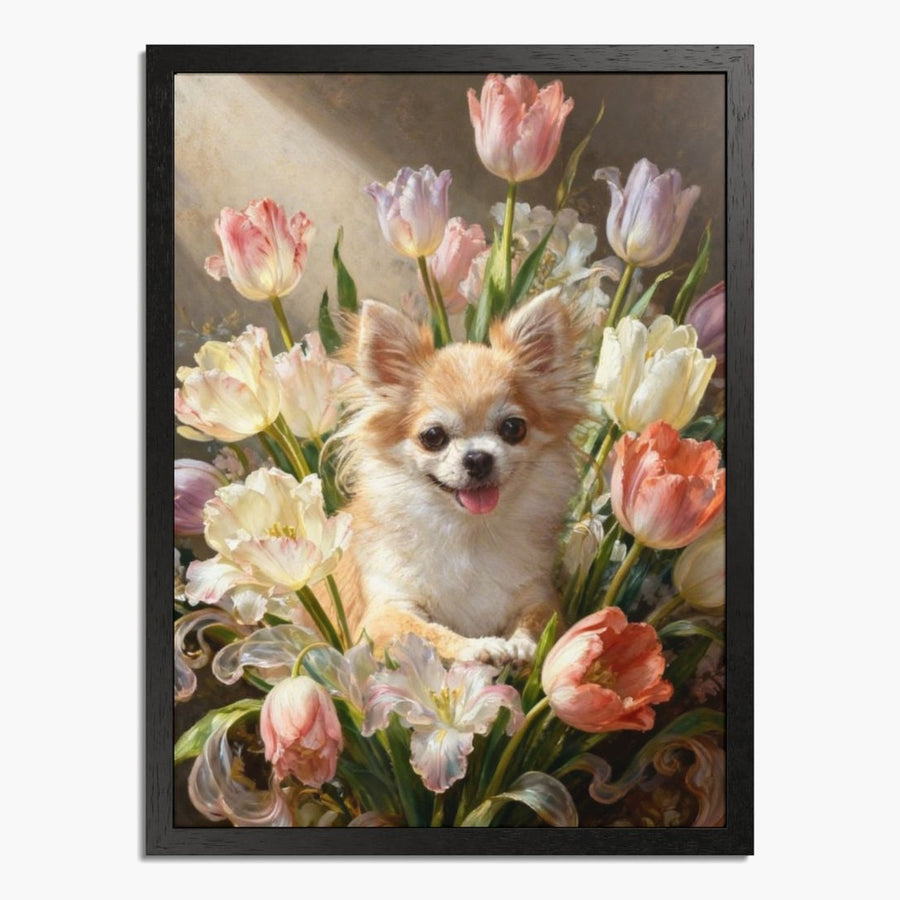 Custom Rococo Tulip Bouquet Portrait