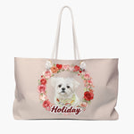 Custom Rose Wreath Weekender Bag