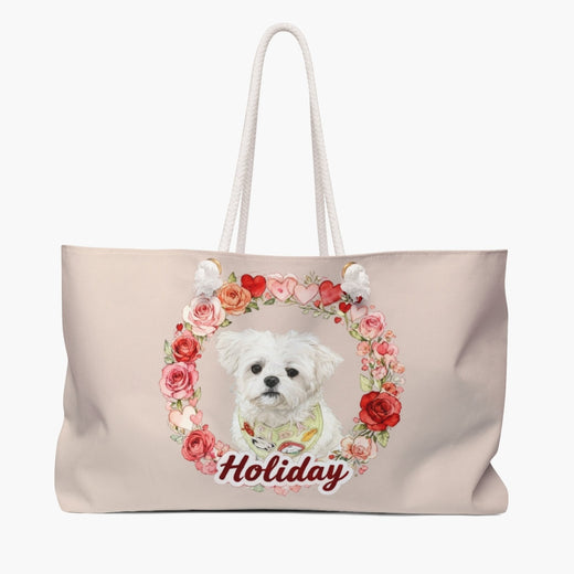 Custom Rose Wreath Weekender Bag