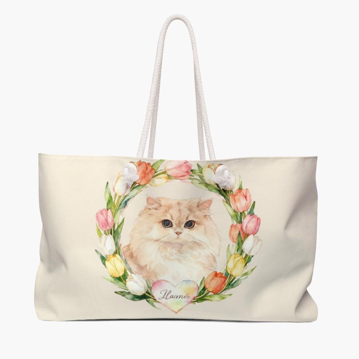 Custom Tulip Wreath Weekender Bag