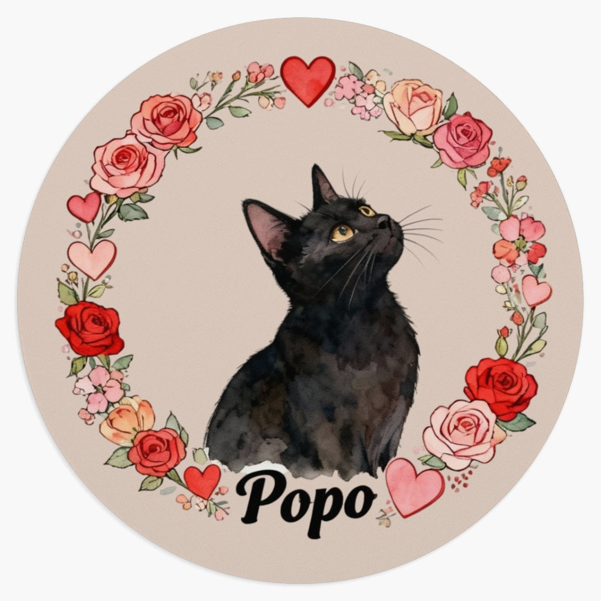 Custom Rose Wreath Mouse Pad