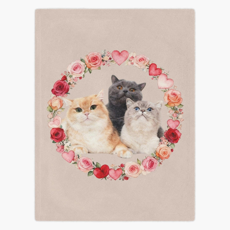 Rose Wreath Custom Pet Blanket