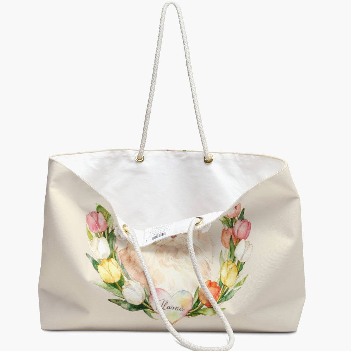 Custom Tulip Wreath Weekender Bag