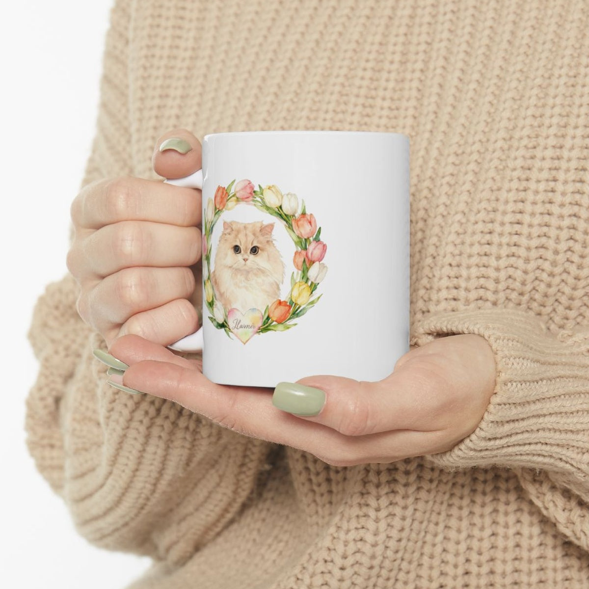 Custom Tulip Wreath Mug