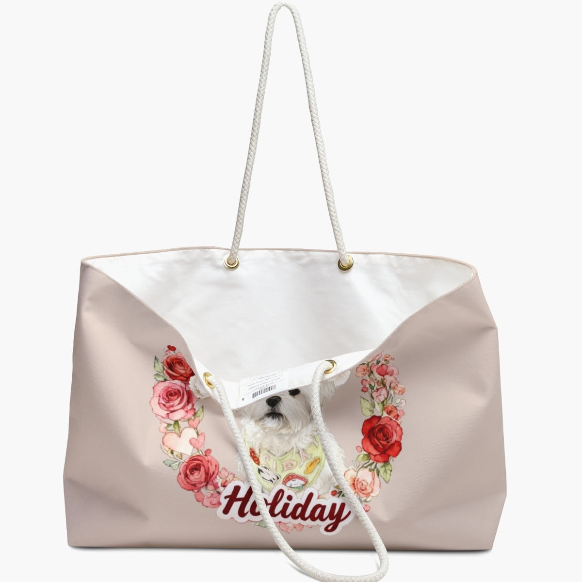 Custom Rose Wreath Weekender Bag