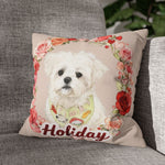 Custom Rose Wreath Throw Pillow 18"X18"
