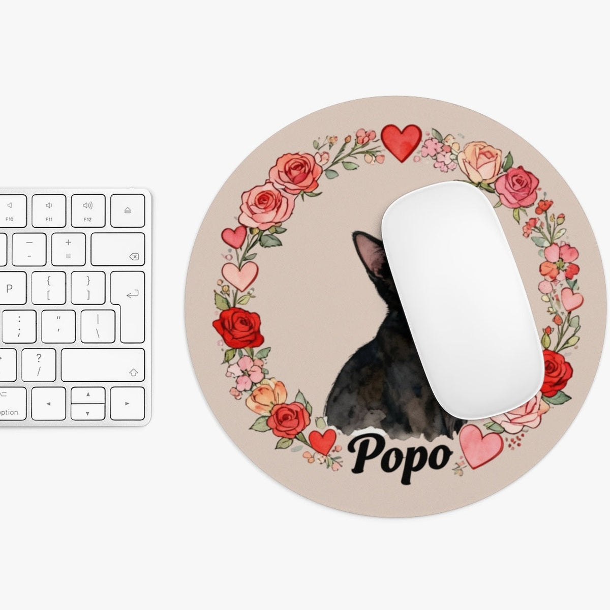 Custom Rose Wreath Mouse Pad