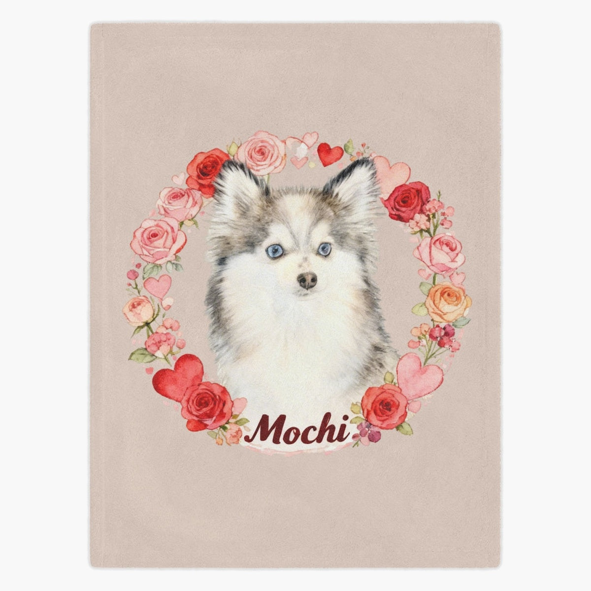 Rose Wreath Custom Pet Blanket