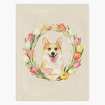 Tulip Wreath Custom Pet Blanket