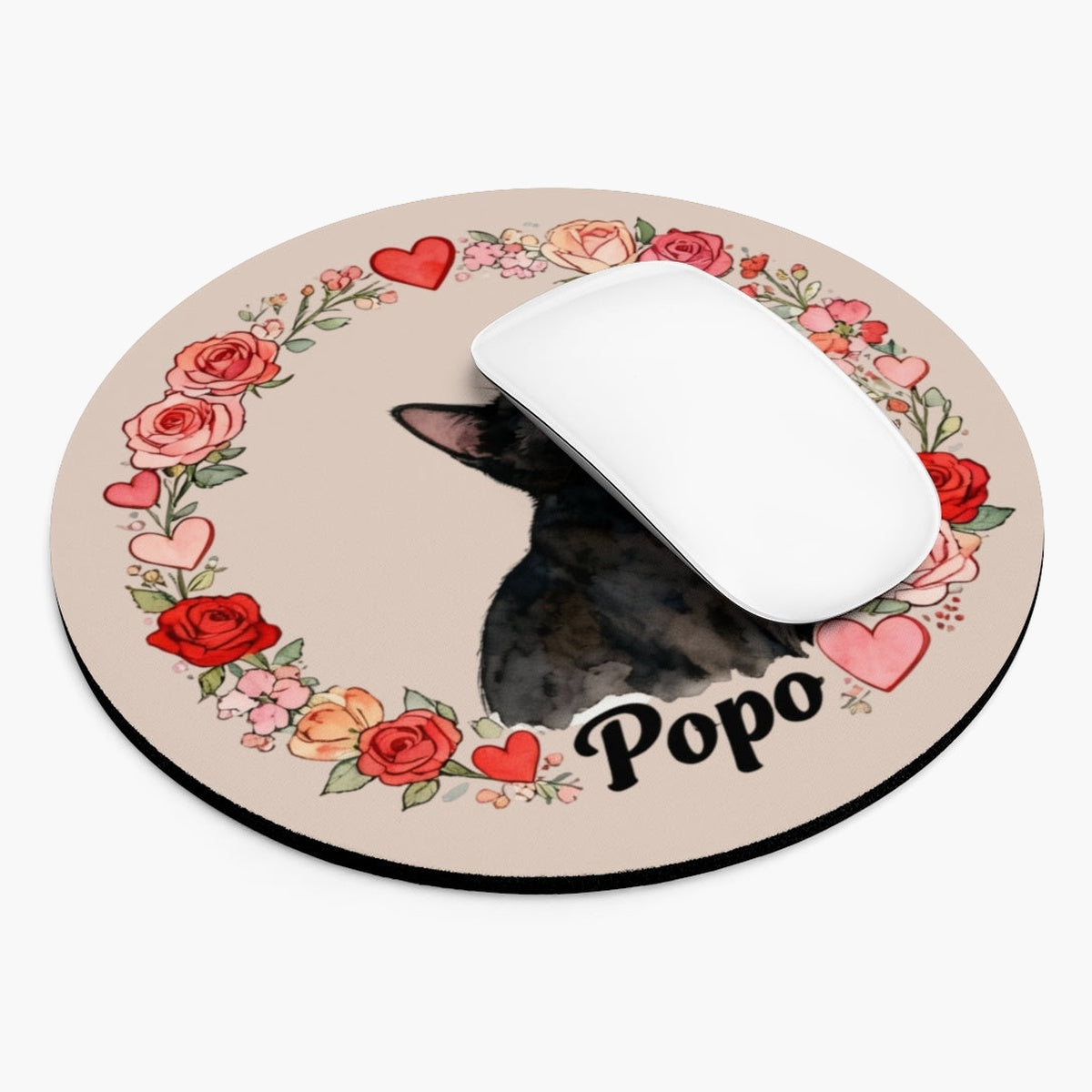 Custom Rose Wreath Mouse Pad