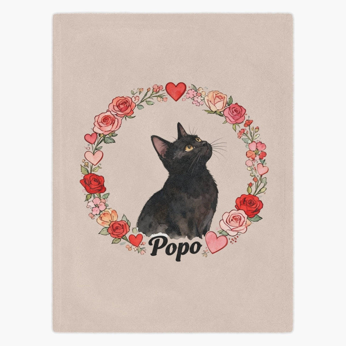 Rose Wreath Custom Pet Blanket