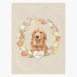 Tulip Wreath Custom Pet Blanket