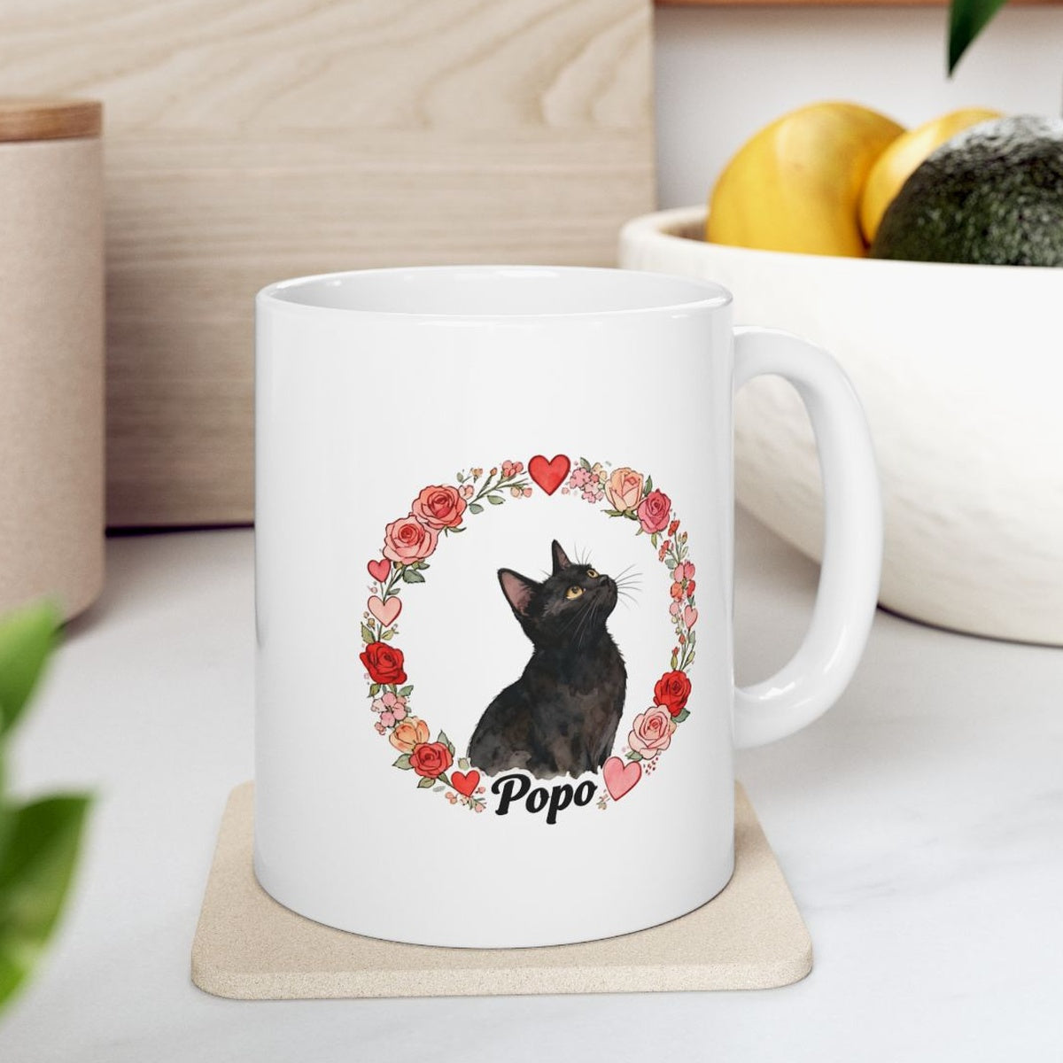 Custom Rose Wreath Mug