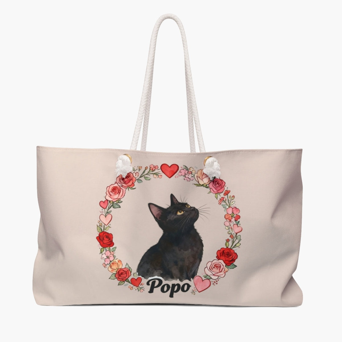 Custom Rose Wreath Weekender Bag