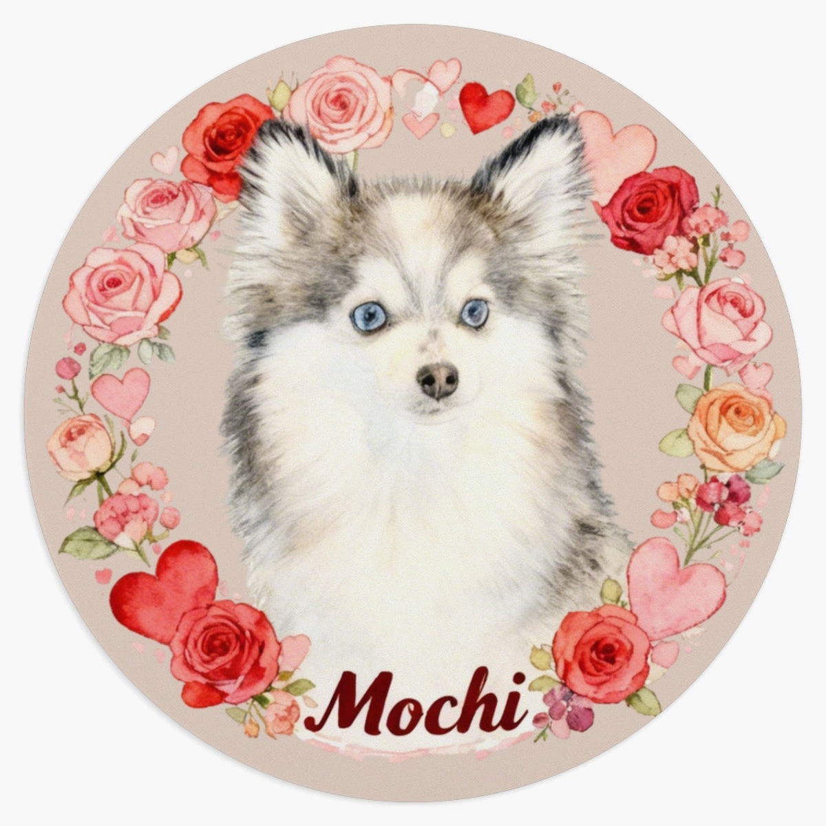 Custom Rose Wreath Mouse Pad