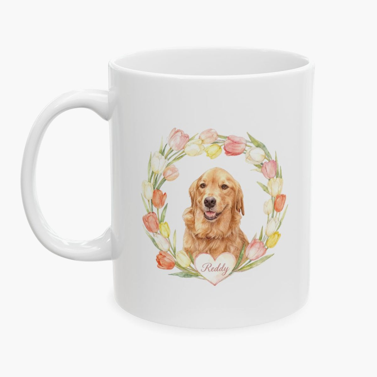 Custom Tulip Wreath Mug