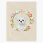 Tulip Wreath Custom Pet Blanket