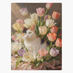 Custom Rococo Tulip Bouquet Blanket