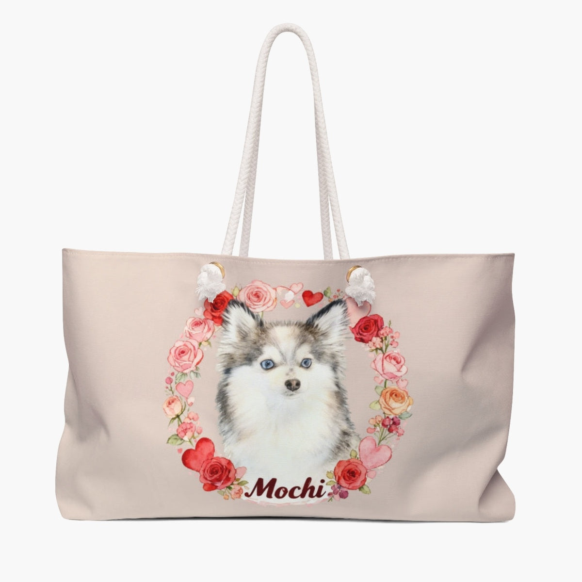 Custom Rose Wreath Weekender Bag