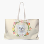 Custom Tulip Wreath Weekender Bag