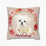 Custom Rose Wreath Throw Pillow 18"X18"