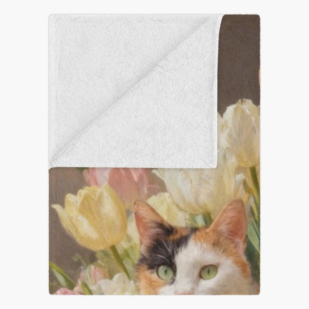 Custom Rococo Tulip Bouquet Blanket