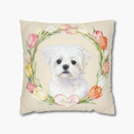 Custom Tulip Wreath Throw Pillow 18"X18"