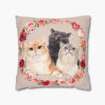 Custom Rose Wreath Throw Pillow 18"X18"
