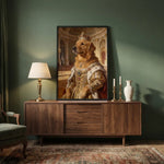 Royal Custom Pet Portrait in a styled home setting