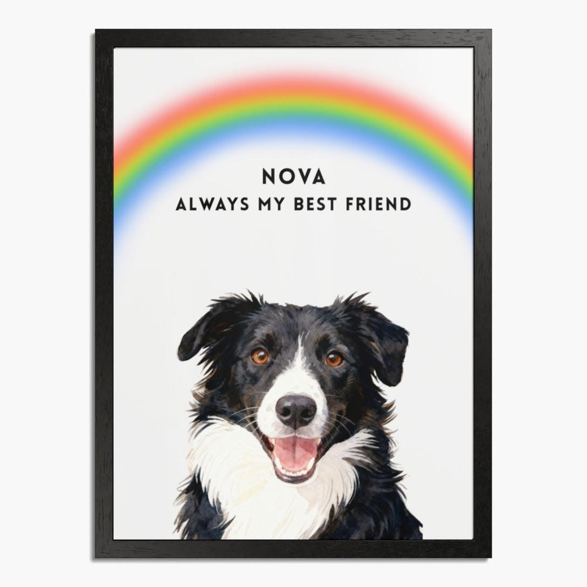 Custom Memorial Pet Portrait with Rainbow