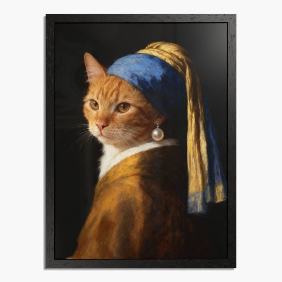 Pearl Earring Custom Pet Portrait